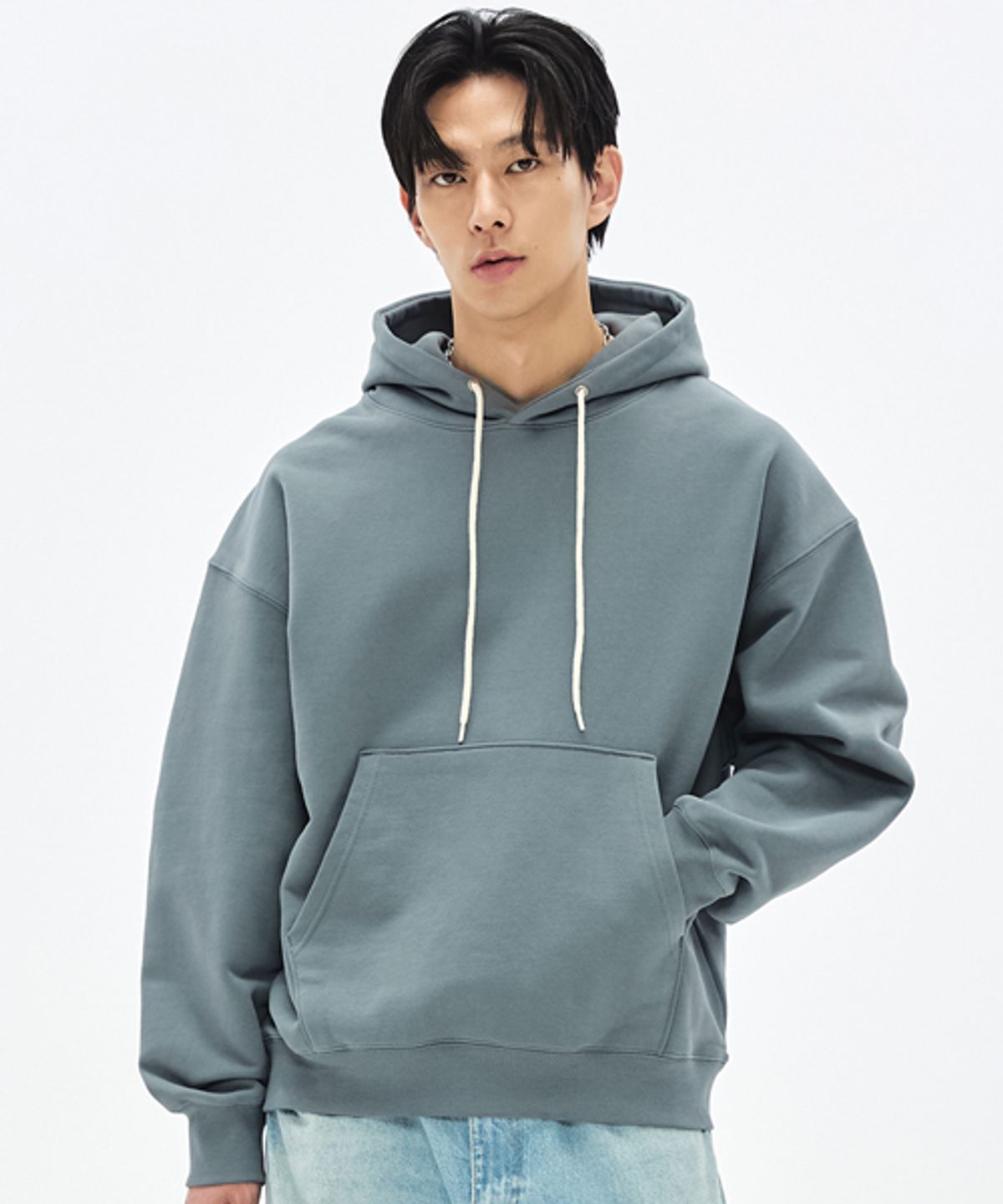 소버먼트(SOVERMENT) 950G 솔리드 후드-카데트 블루-