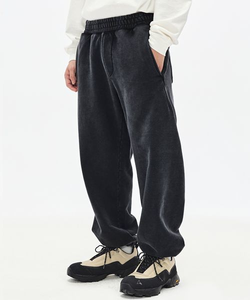 MUSINSA SOVERMENT 950G Bleach Sweat Pants-Fade Black-