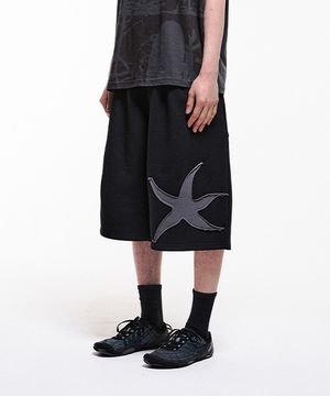 TCM starfish half sweat pants (black)