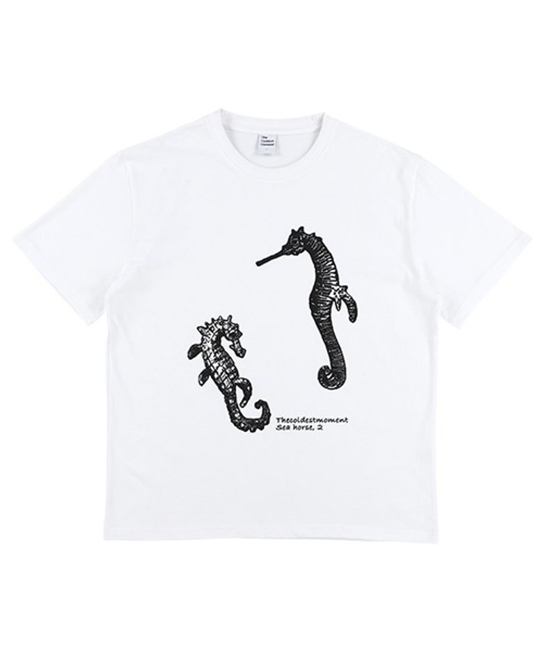 TCM sea horse T (white)