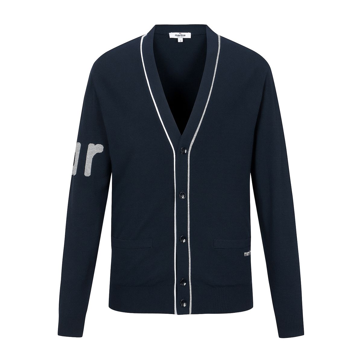마틴골프(MARTINE GOLF) Logo V Neck Cardigan_Navy (Men)