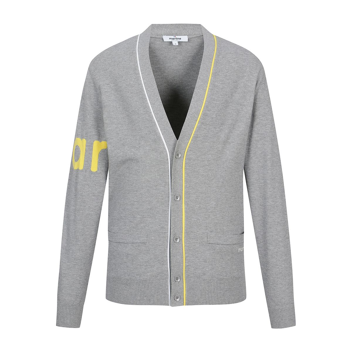 마틴골프(MARTINE GOLF) Logo V Neck Cardigan_M/Grey (Men)