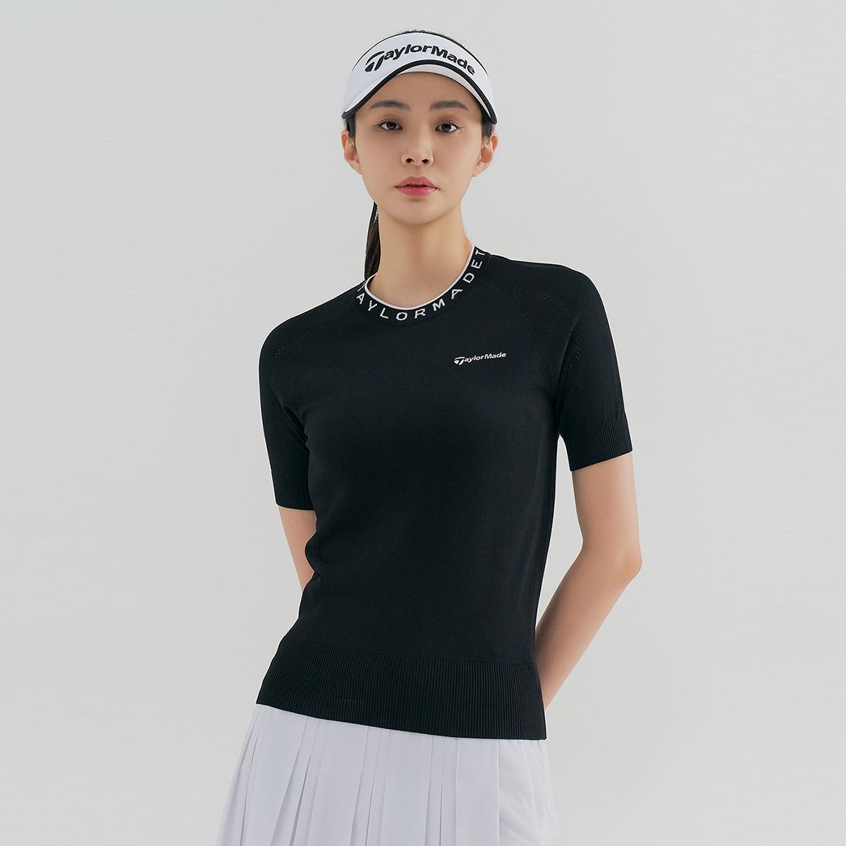 테일러메이드 어패럴(TAYLORMADE APPAREL) 여성 반팔 라운드 니트 TSN-61HG22-199
