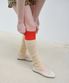 EMBROIDERY STIRRUP LEG WARMER - BEIGE