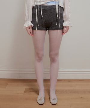 RIBBED KNIT SHORTS - CHARCOAL