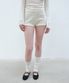 RIBBED KNIT SHORTS - IVORY