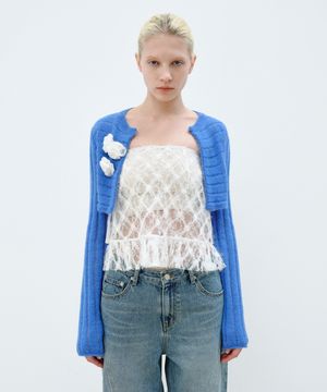 CROPPED BOLERO CARDIGAN - BLUE
