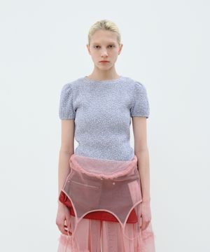 SMOCKED PUFF SLEEVE TOP - LAVENDER