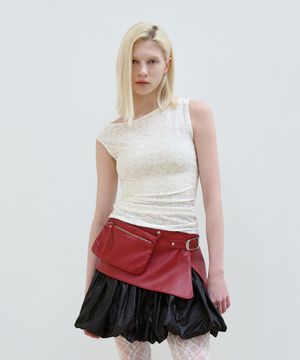 FLORAL UNBALANCE SLEEVELESS TOP - IVORY