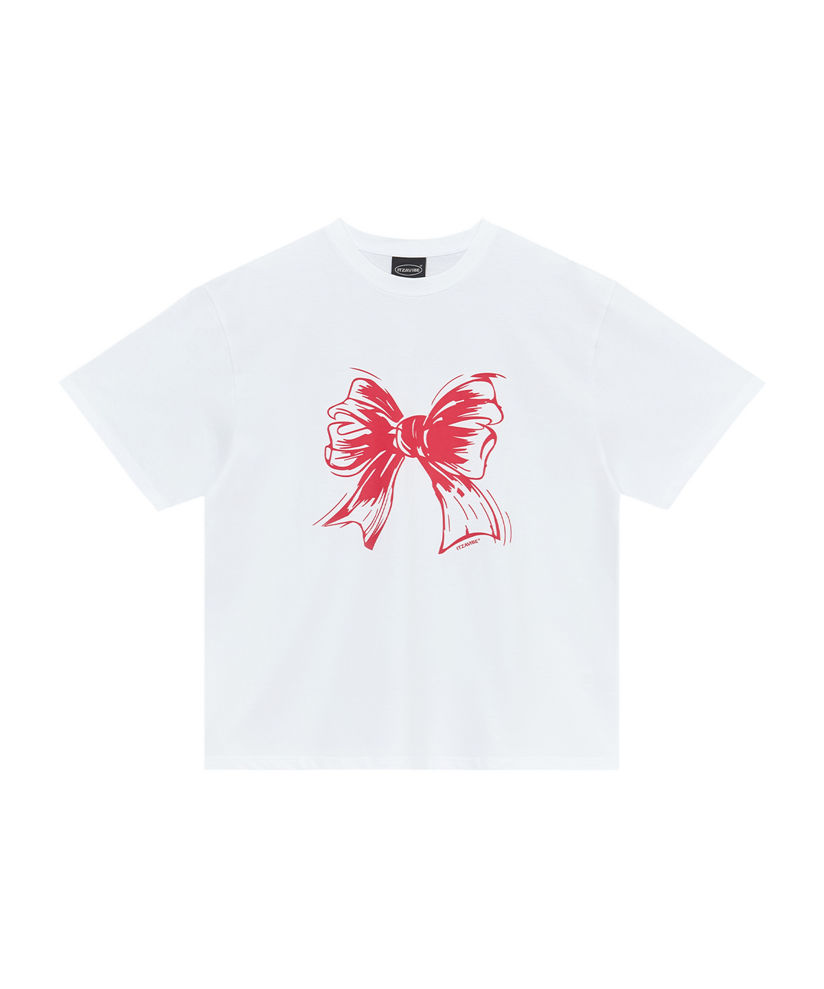 잇자바이브(ITZAVIBE) RIBBON LOGO T SHIRT - WHITE