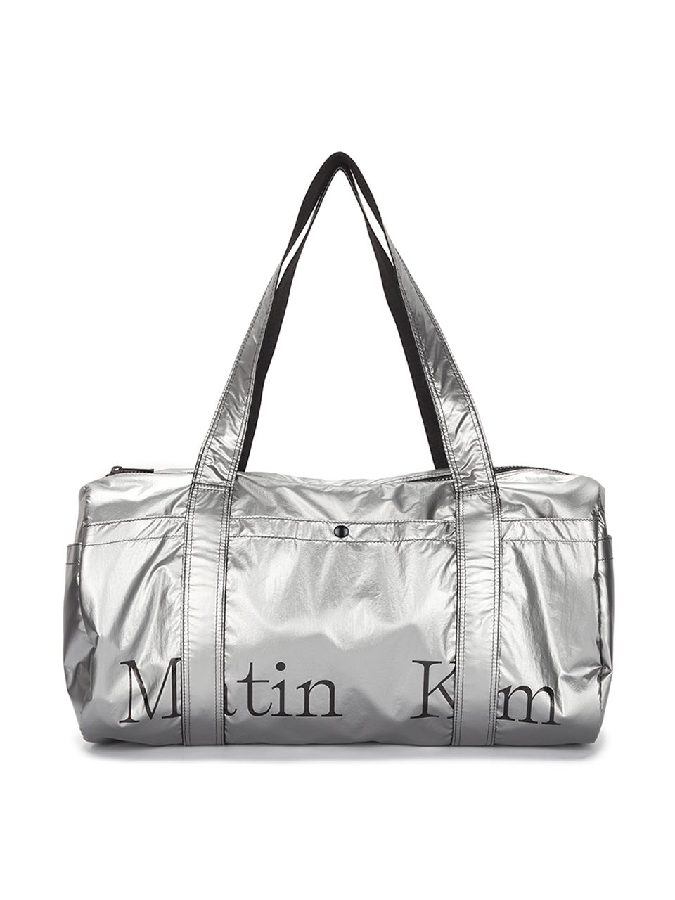 バッグ MatinKim GLOSSY LOGO SPORTY DUFFEL BAG 마뗑킴(MATIN KIM) GLOSSY LOGO SPORTY DUFFEL BAG IN SILVER