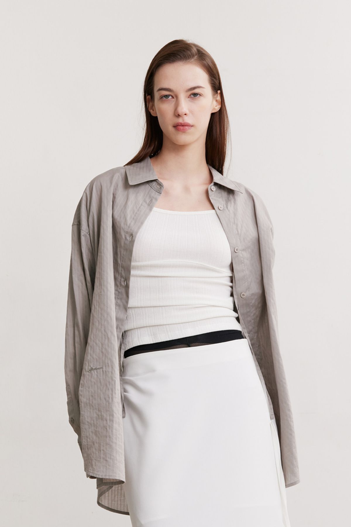 애프터아워즈(AFTERHOURS) OVERSIZED SHIRT (GREY)