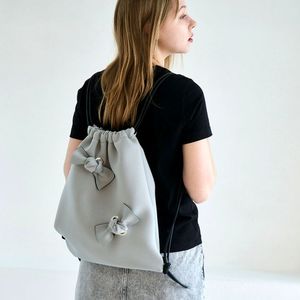 투 리본 백팩- 그레이