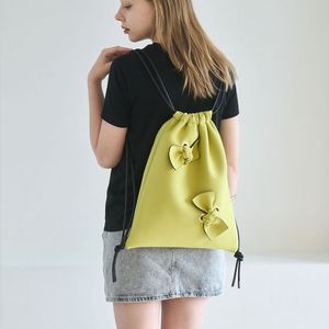 투 리본 백팩- 크림 옐로우