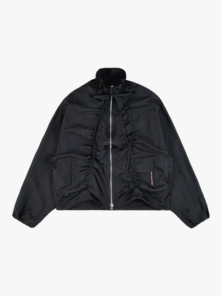 CANDY SHIRRING WIND JK_BLACK