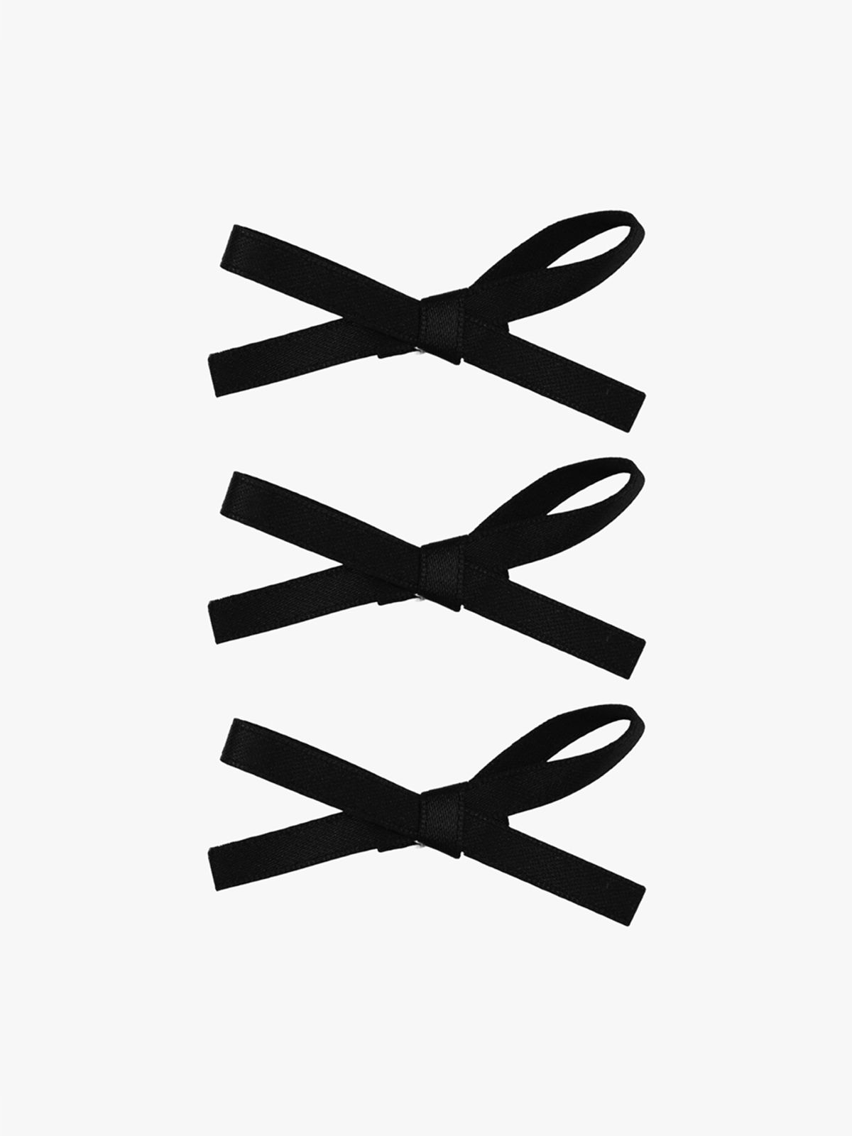 핑크파인애플(PINK PINEAPPLE) [3EA 1SET] RIBBON BUNDLE HAIRPIN SET_BLACK