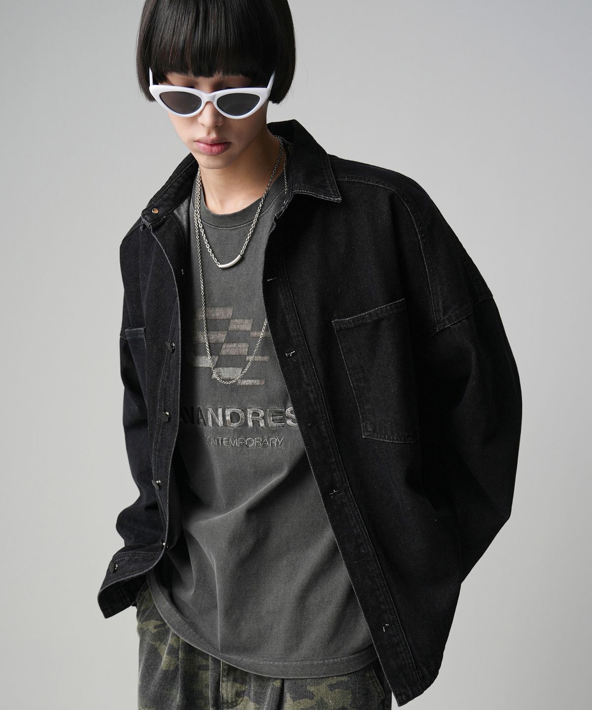 어반드레스(AVANDRESS) Buko Pocket Denim Shirt BLACK