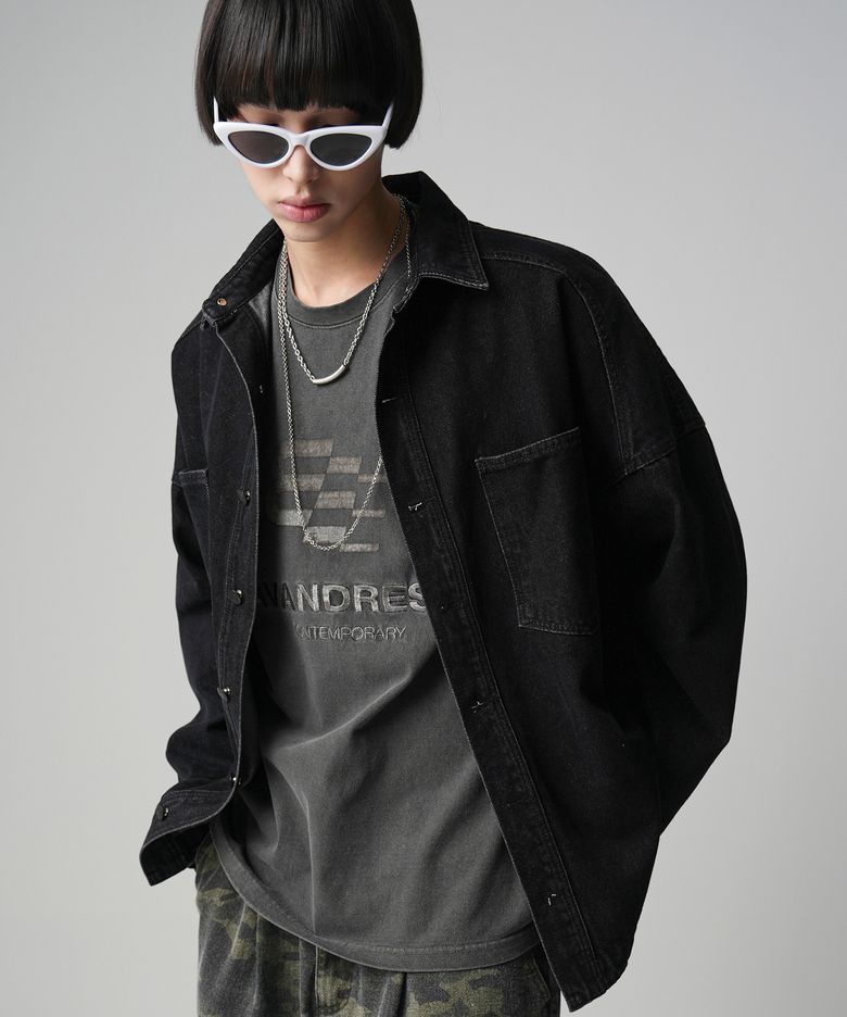 Buko Pocket Denim Shirt BLACK