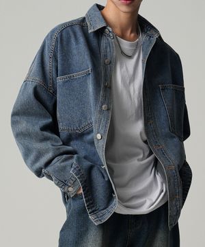 Buko Pocket Denim Shirt ASH LIGHT BLUE