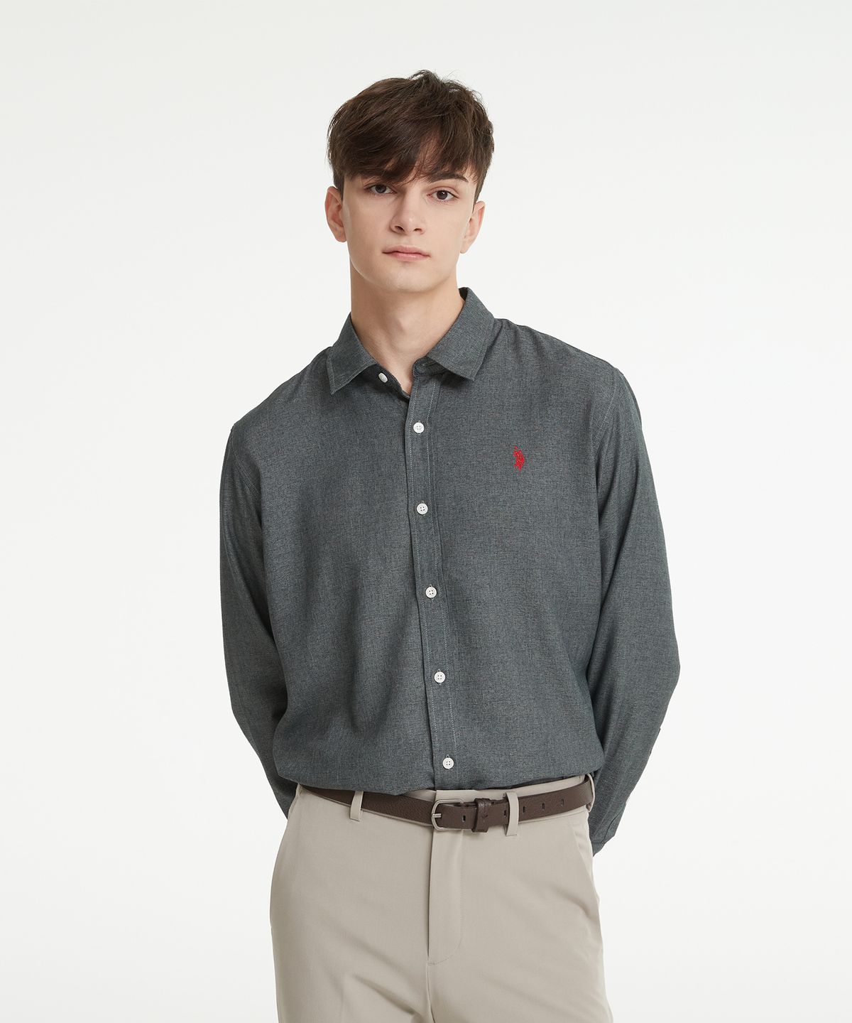 유에스 폴로 어신(USPOLOASSN) 코튼 클래식 셔츠_CHAMBRAY NAVY
