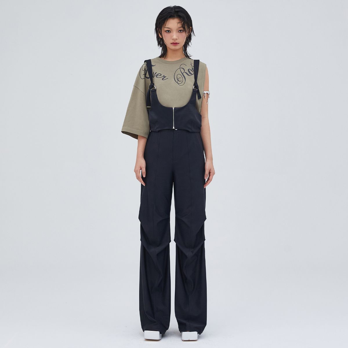 라라폭스(LALAFOX) TWO-WAY ZIPPER PANTS BLACK BQ2WP002