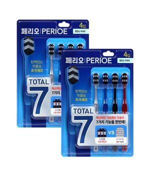 토탈7 칫솔 4입(힘있는미세모) x 2pack