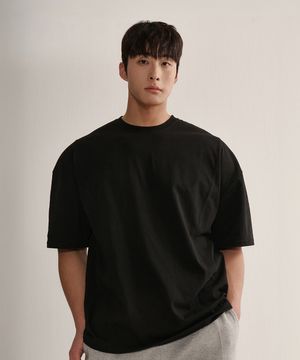 코튼 절개 와이드 오버핏 반팔 티셔츠_3color