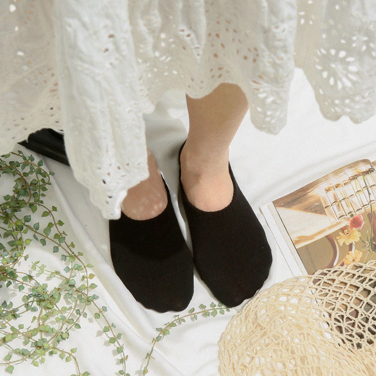 삭스에이(SOCKSA) [10PACK]순면 2겹 시그니처 무지 168N 스니커 인 페이크삭스 덧신
