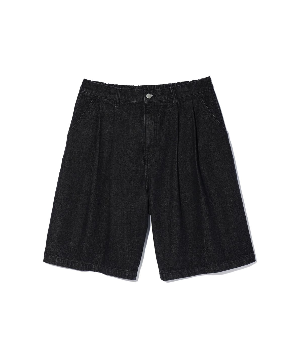 사운즈라이프(SOUNDSLIFE) Two Tuck denim Shorts Black