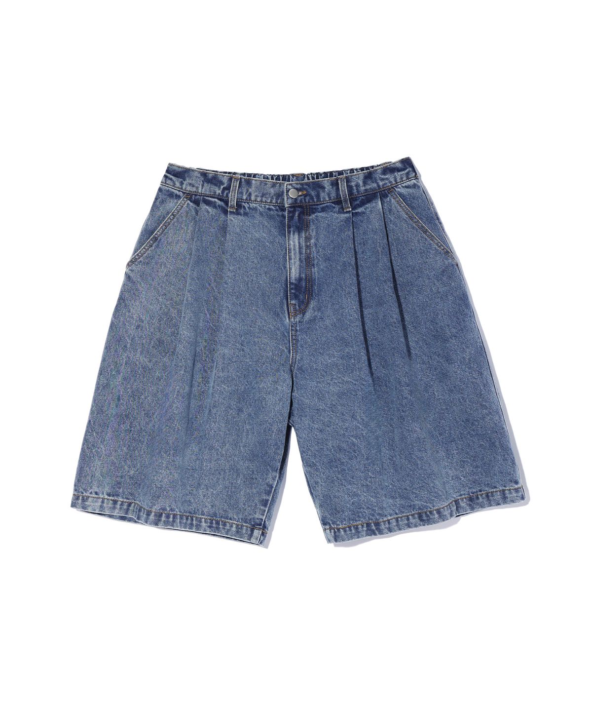 사운즈라이프(SOUNDSLIFE) Two Tuck denim Shorts Light Indigo