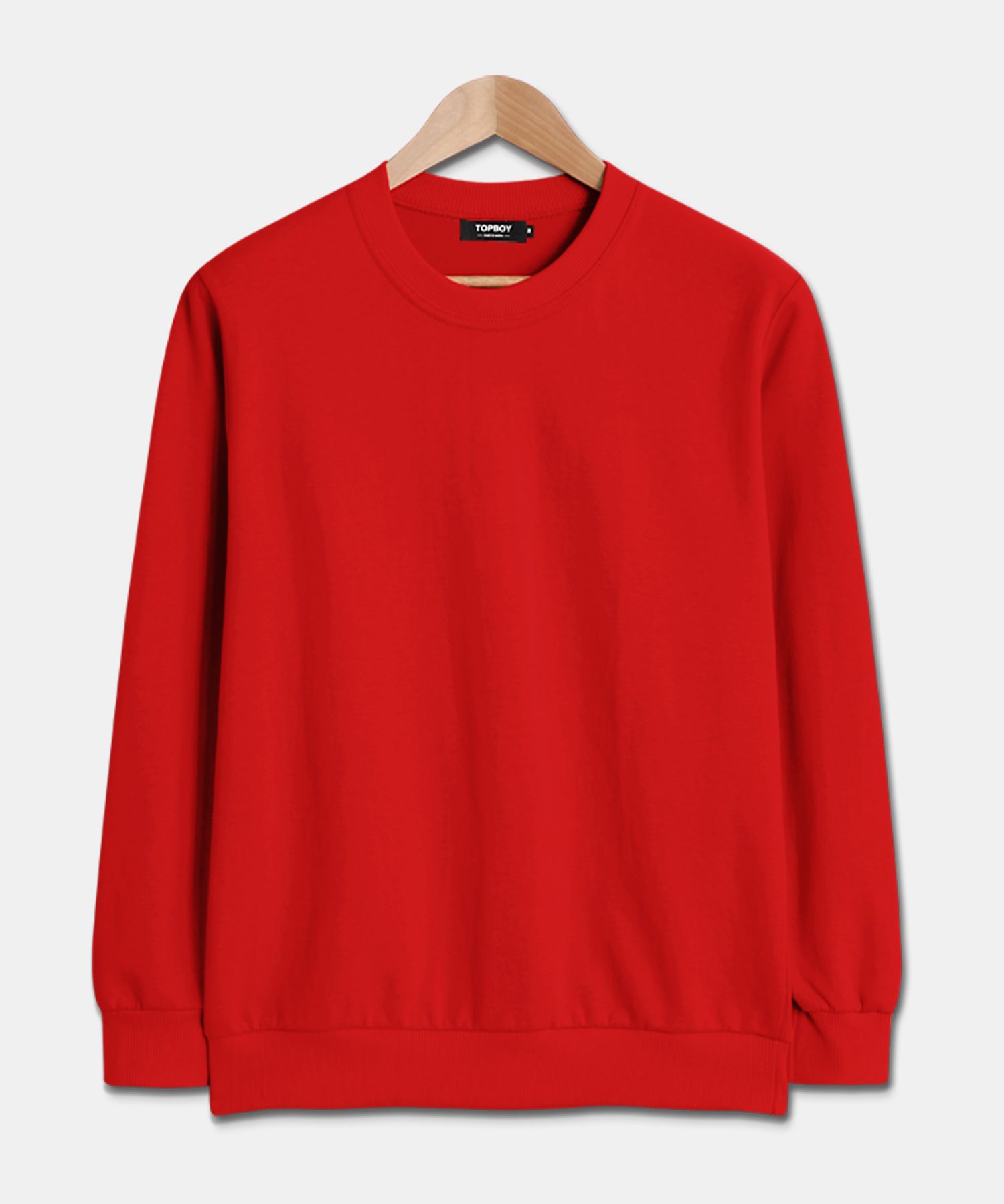 Musinsa topboy basic standard fit plain sweatshirt red