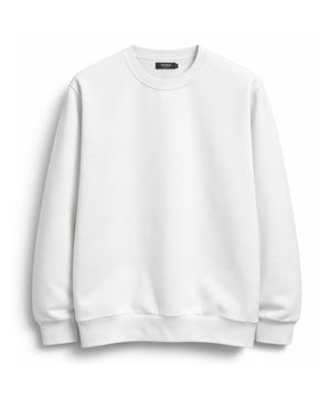 베이직 스탠다드핏 무지 맨투맨 화이트