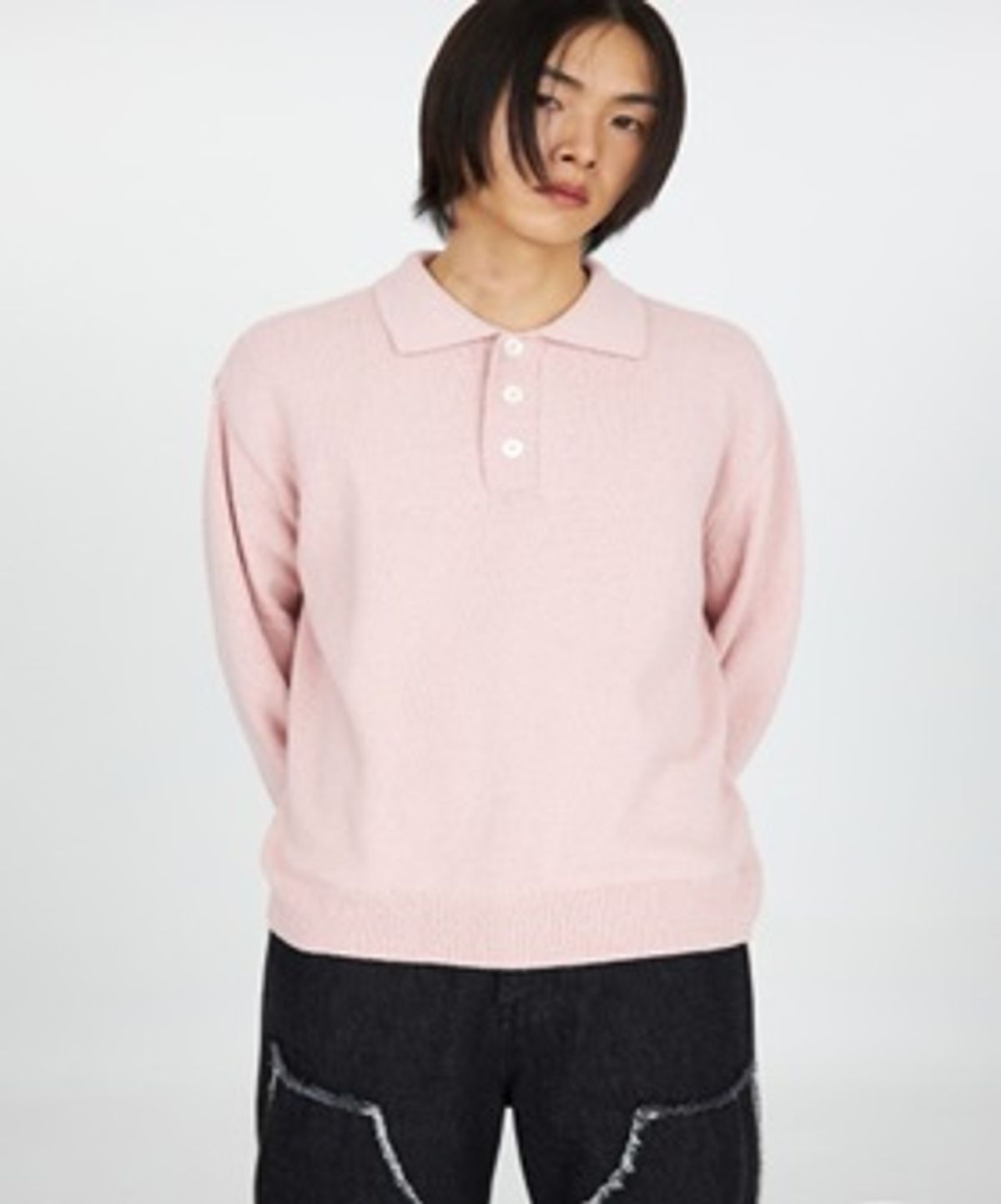 유스(YOUTH) Knit Collar T-shirt - Pink