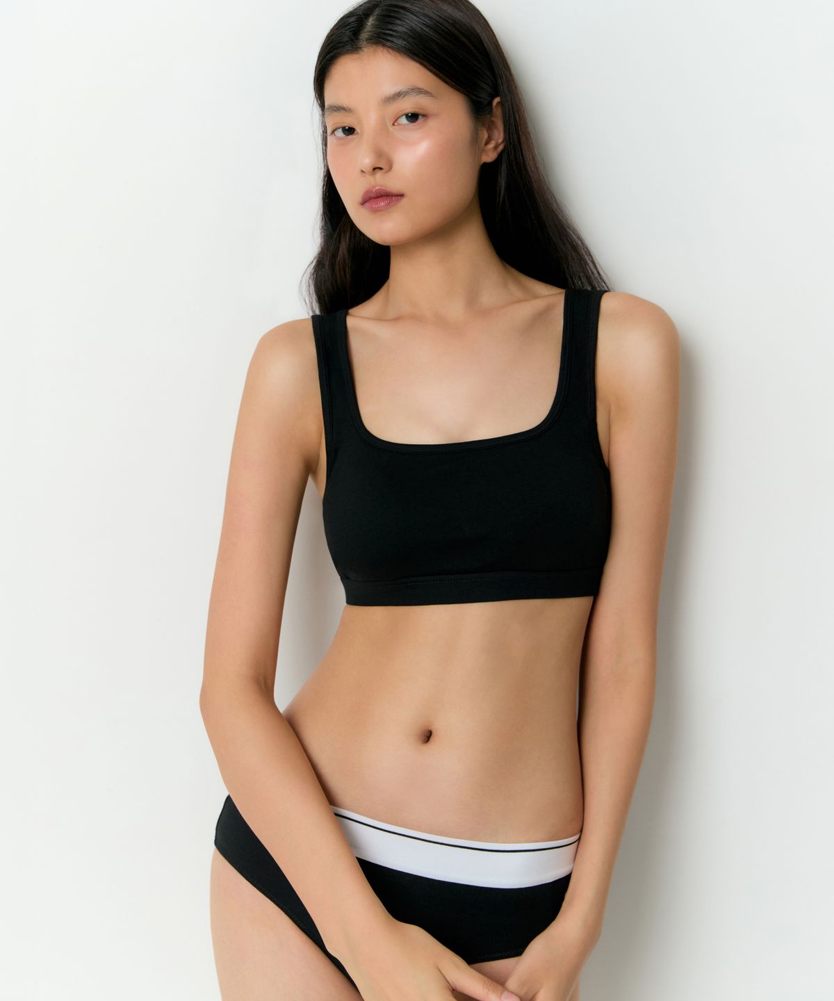 무신사 스탠다드 우먼(MUSINSA STANDARD WOMAN) 우먼즈 스퀘어 넥 코튼 브라 탑 [블랙]
