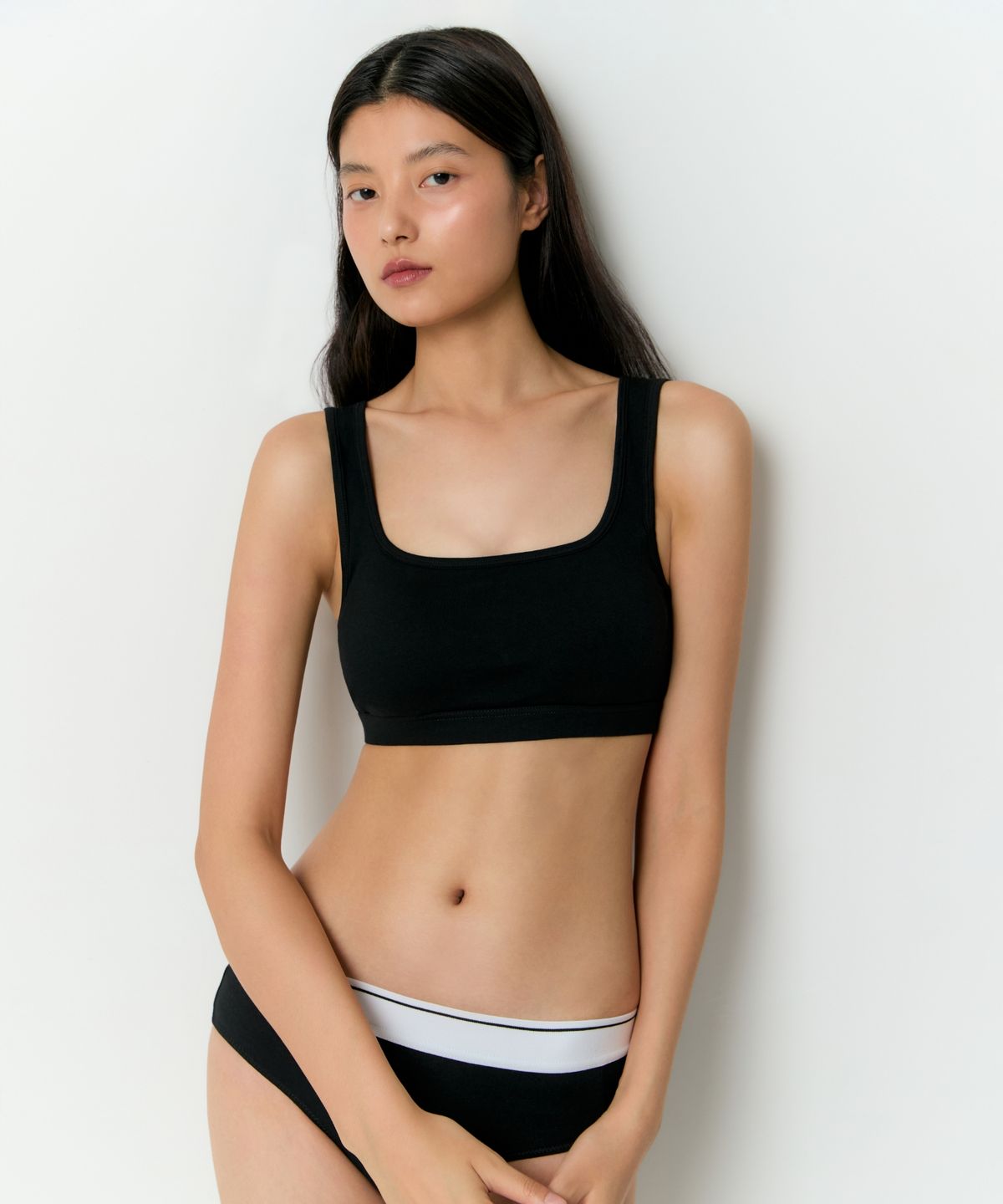 무신사 스탠다드 우먼(MUSINSA STANDARD WOMAN) 우먼즈 스퀘어 넥 코튼 브라탑 [블랙]