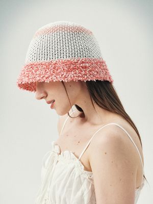 브리즈 니트 버킷햇 (핑크)