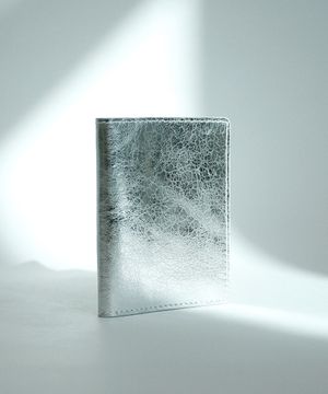 Soft leather card wallet - Crack Silver