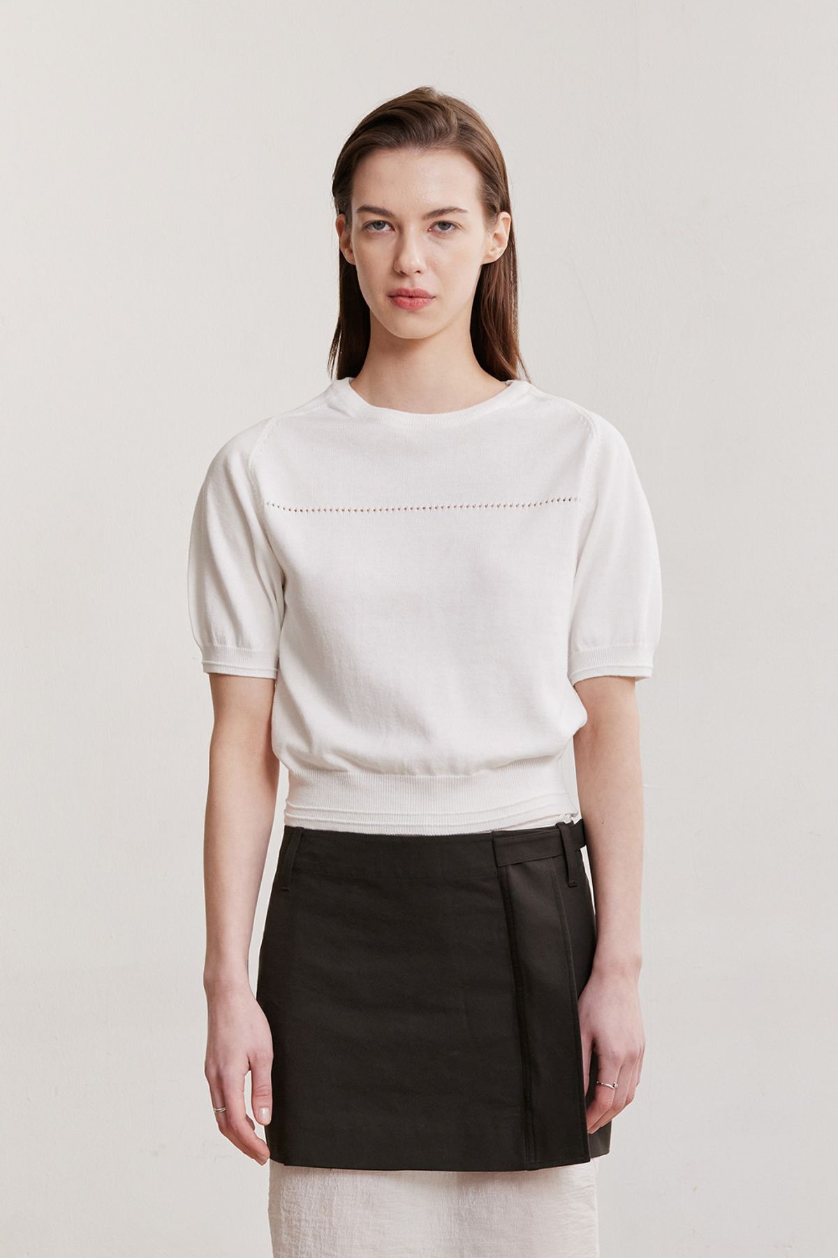 애프터아워즈(AFTERHOURS) PUFF SLEEVE KNIT TOP (IVORY)
