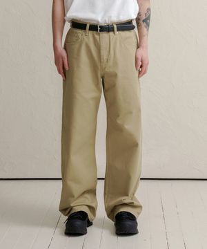 DEN0601 Extra Wide Cotton Pants(Beige)
