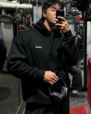 SIMPLE LOGO 오버핏 후드티