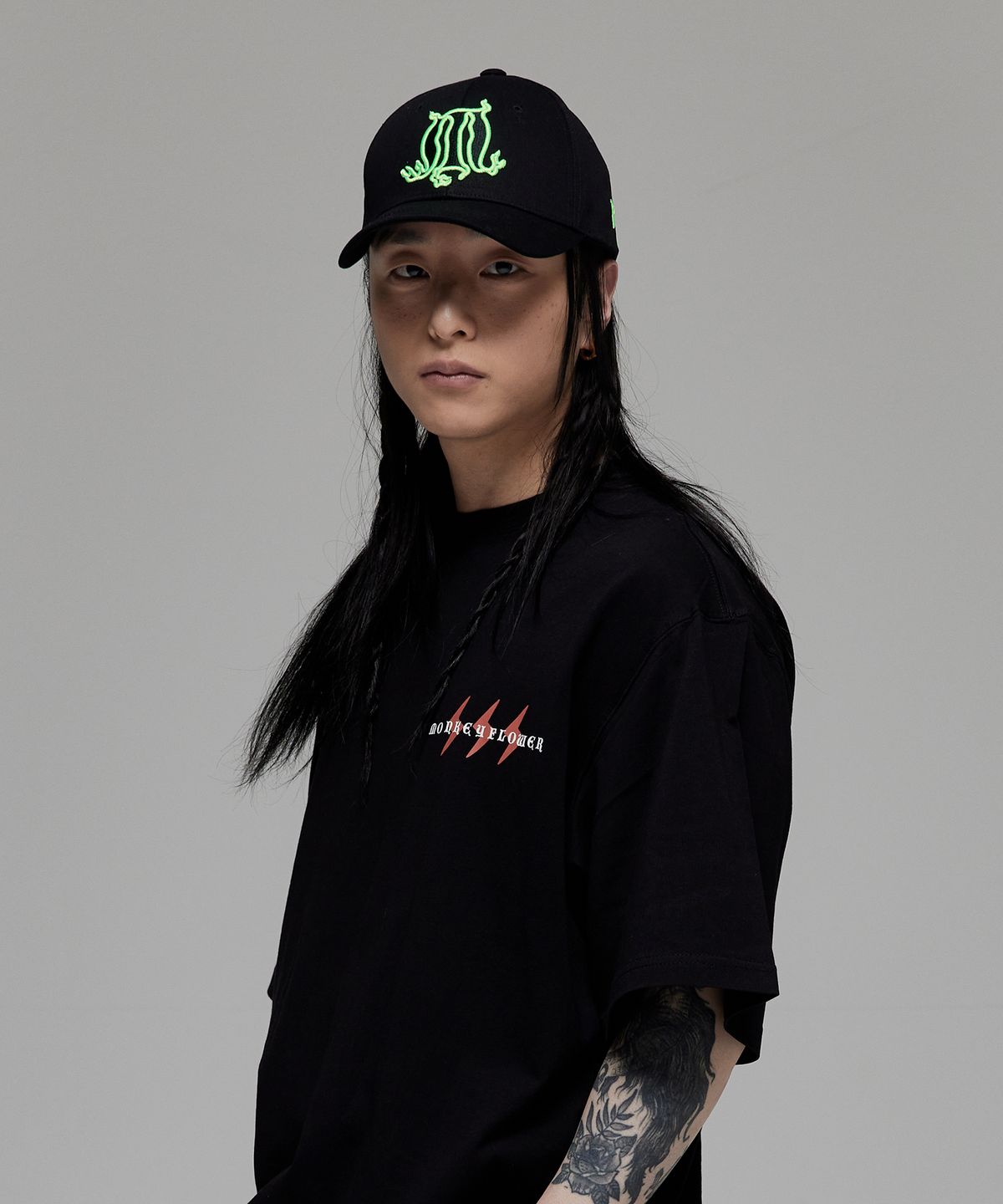 몽키플라워(Monkey Flower) 공용 M  엠블럼 볼캡/MS0ACPO3U BLACK