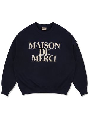 UNISEX 카고포켓 DISPLACE 로고 맨투맨 네이비(FCE1TS101M)