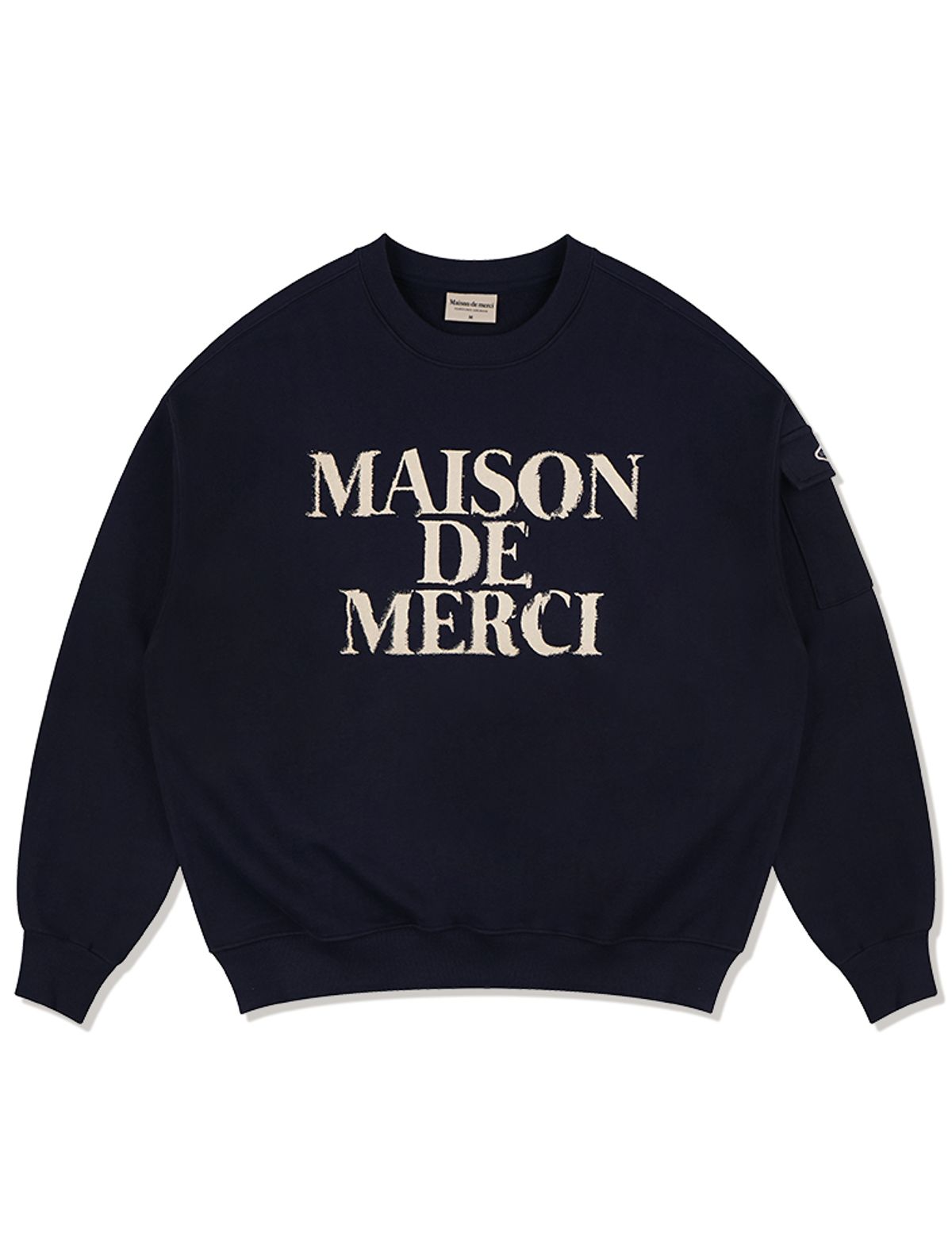 라 메종 스튜디오(LA MAISON STUDIO) UNISEX 카고포켓 DISPLACE 로고 맨투맨 네이비(FCE1TS101M)