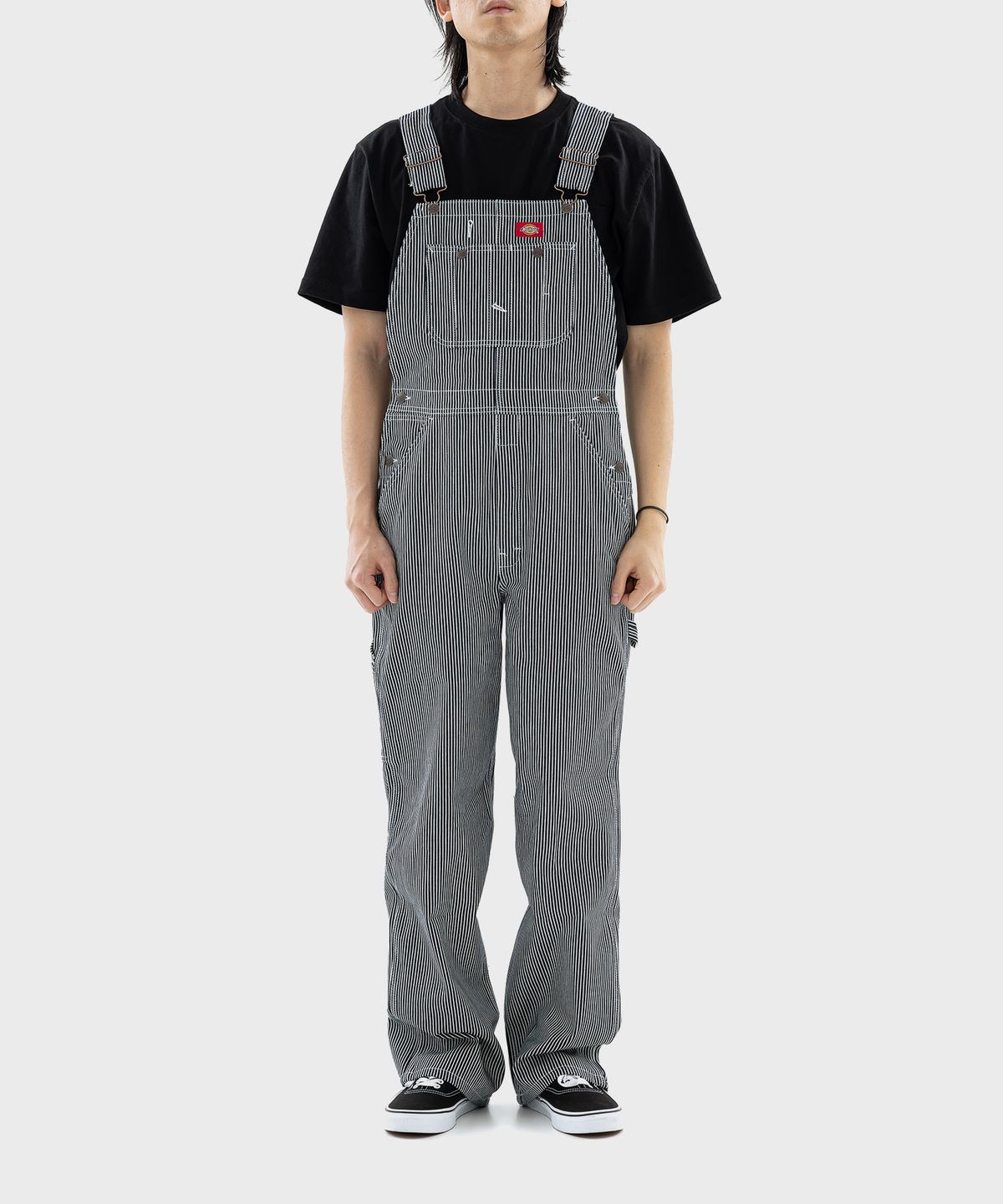 디키즈(DICKIES) BIB 오버롤 팬츠 Hickory Stripe