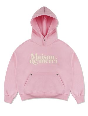 우먼즈 블러 로고 스냅 포인트 크롭 후드 핑크(FCE1TS303W)