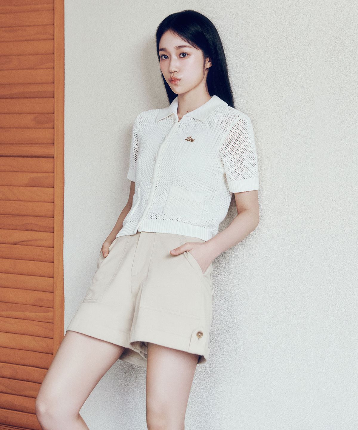 리(LEE) 우먼 턴업 퍼티그 쇼츠 베이지