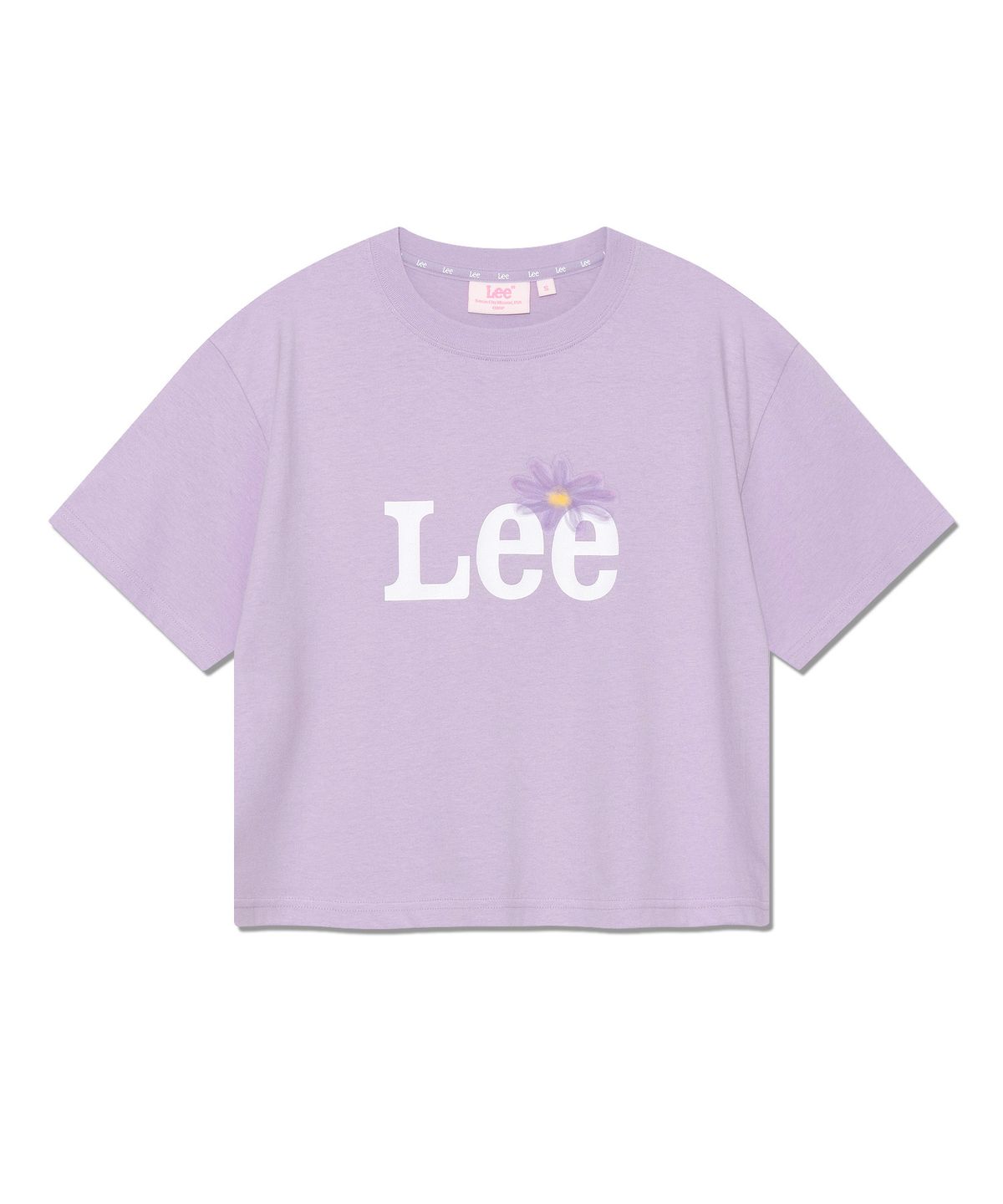 리(LEE) 우먼 그래픽 크롭 티셔츠 라벤더