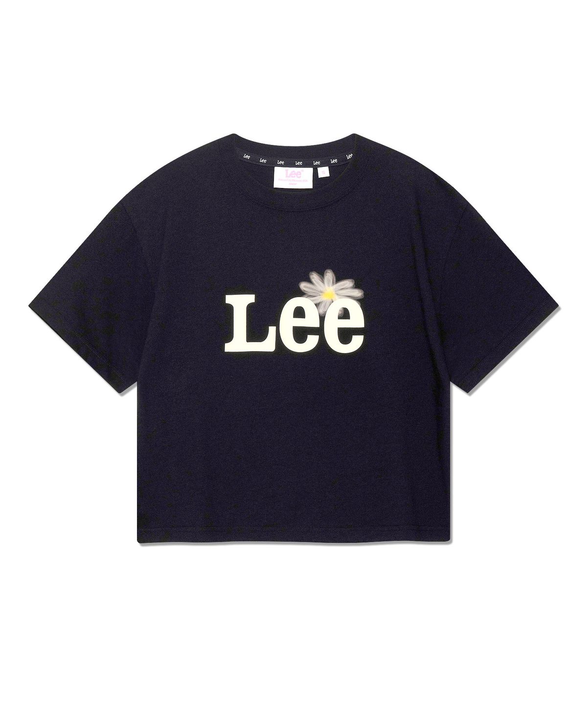리(LEE) 우먼 그래픽 크롭 티셔츠 블랙