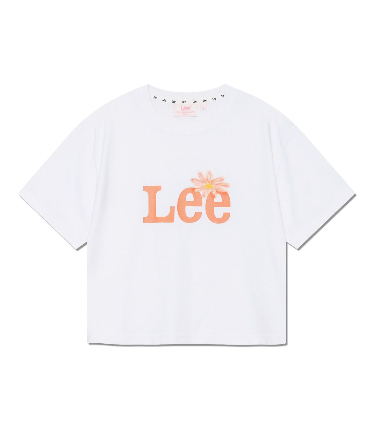 리(LEE) 우먼 그래픽 크롭 티셔츠 화이트