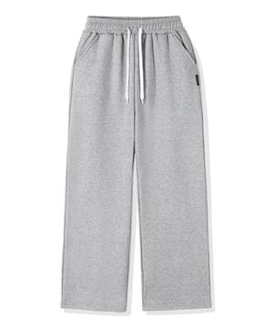 [논기모or기모] 와이드핏 트레이닝 밴딩 팬츠 (그레이)